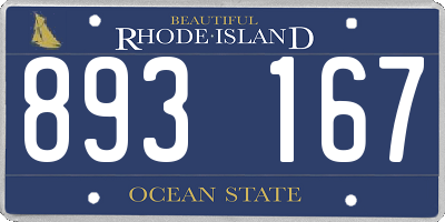 RI license plate 893167