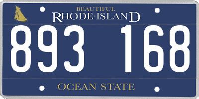 RI license plate 893168