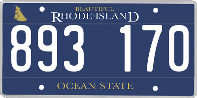 RI license plate 893170