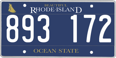 RI license plate 893172