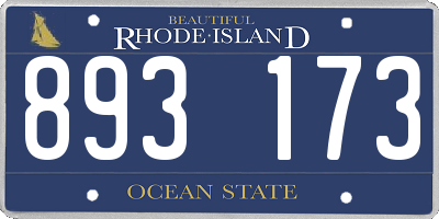 RI license plate 893173