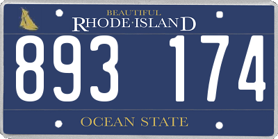 RI license plate 893174