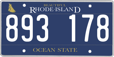 RI license plate 893178