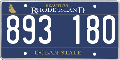 RI license plate 893180