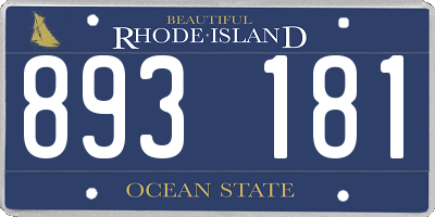 RI license plate 893181