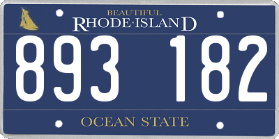 RI license plate 893182