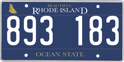 RI license plate 893183