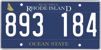 RI license plate 893184