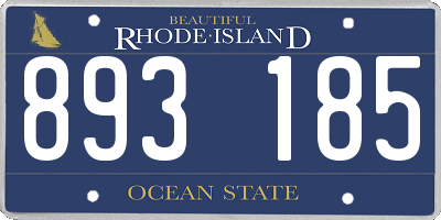 RI license plate 893185