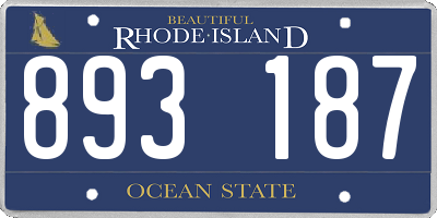 RI license plate 893187