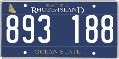 RI license plate 893188