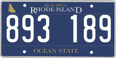 RI license plate 893189