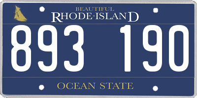 RI license plate 893190