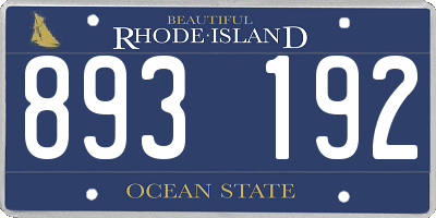 RI license plate 893192