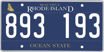 RI license plate 893193