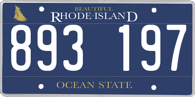 RI license plate 893197