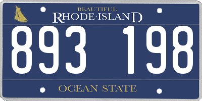 RI license plate 893198