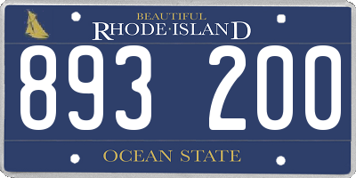 RI license plate 893200