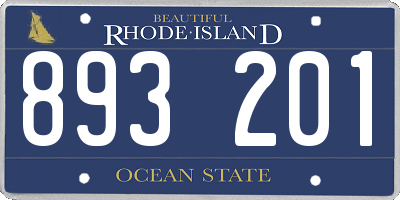 RI license plate 893201