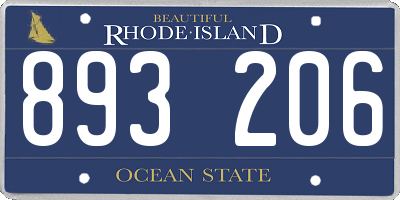 RI license plate 893206