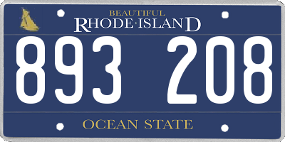 RI license plate 893208