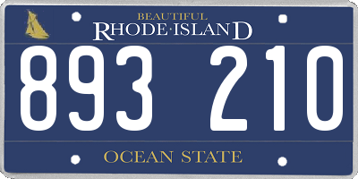 RI license plate 893210