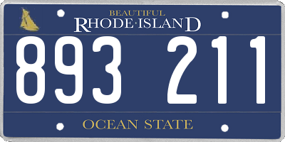 RI license plate 893211