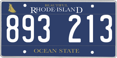 RI license plate 893213