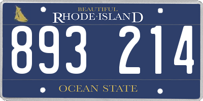 RI license plate 893214