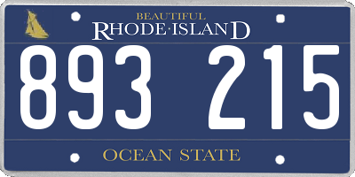 RI license plate 893215