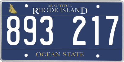RI license plate 893217