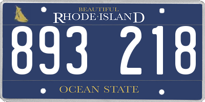 RI license plate 893218