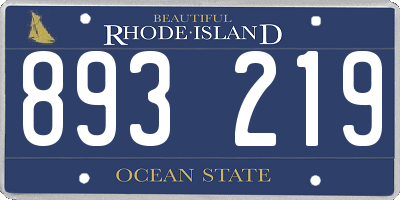 RI license plate 893219