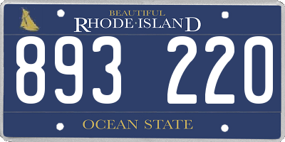 RI license plate 893220