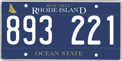 RI license plate 893221