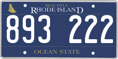 RI license plate 893222