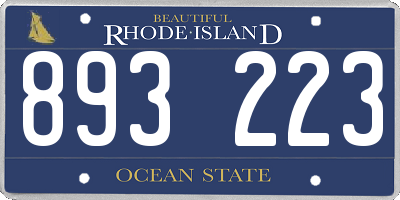 RI license plate 893223