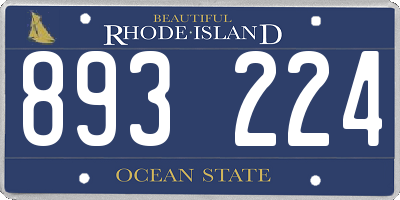 RI license plate 893224