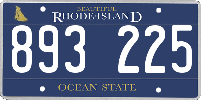 RI license plate 893225