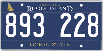 RI license plate 893228
