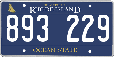 RI license plate 893229