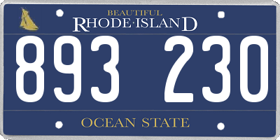 RI license plate 893230