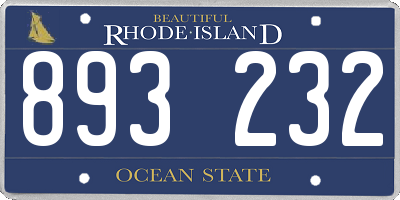 RI license plate 893232