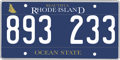 RI license plate 893233