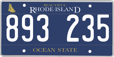 RI license plate 893235