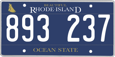 RI license plate 893237