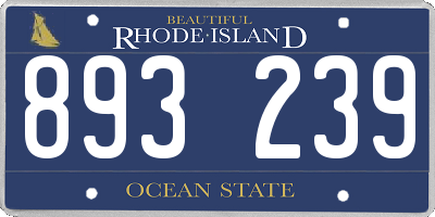 RI license plate 893239