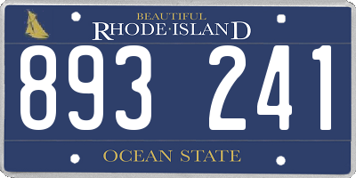 RI license plate 893241