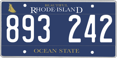 RI license plate 893242