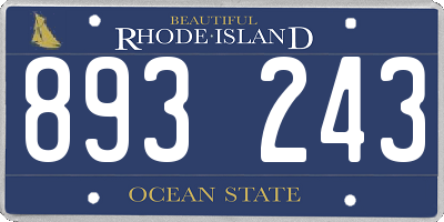 RI license plate 893243